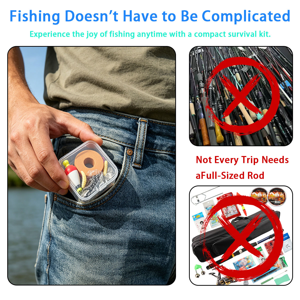 Fishing Lure Box - Портативный набор снаряжения для экстренной рыбалки,