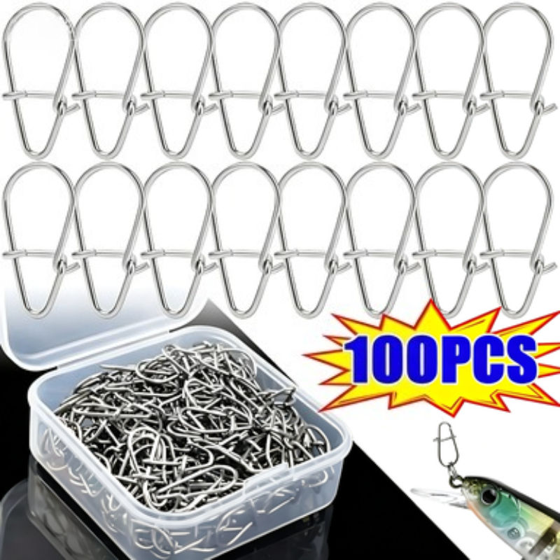 Fishing Lure Accessories - 100 шт. застежек-карабинов из нержавеющей стали