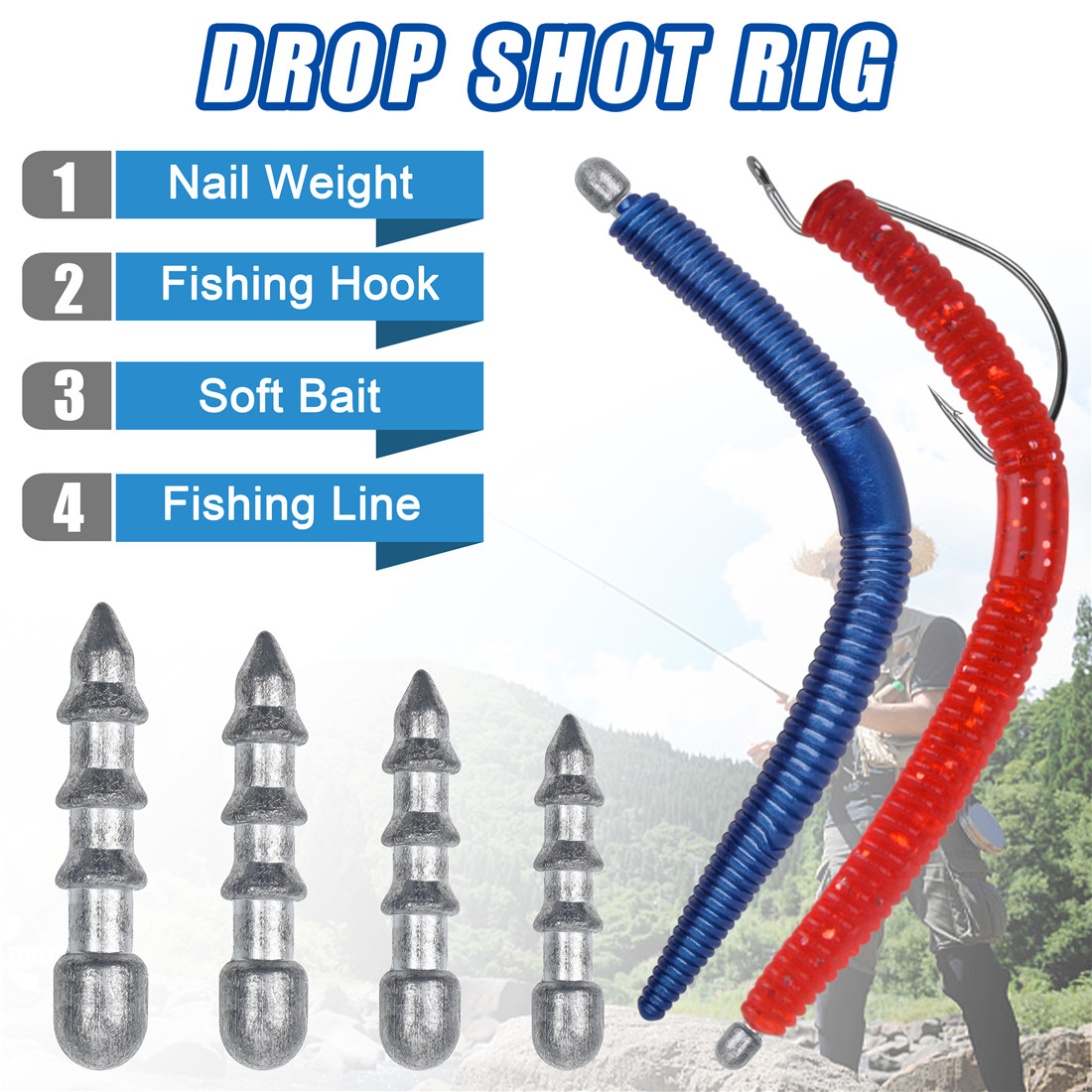 60 шт. грузила для гвоздей, че – обзор и цена Fishing Lure Accessories
