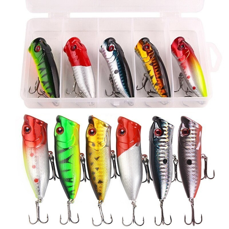6 шт. 6 цветов (мешок opp)/5 ш – обзор и цена Fishing Lure Popper